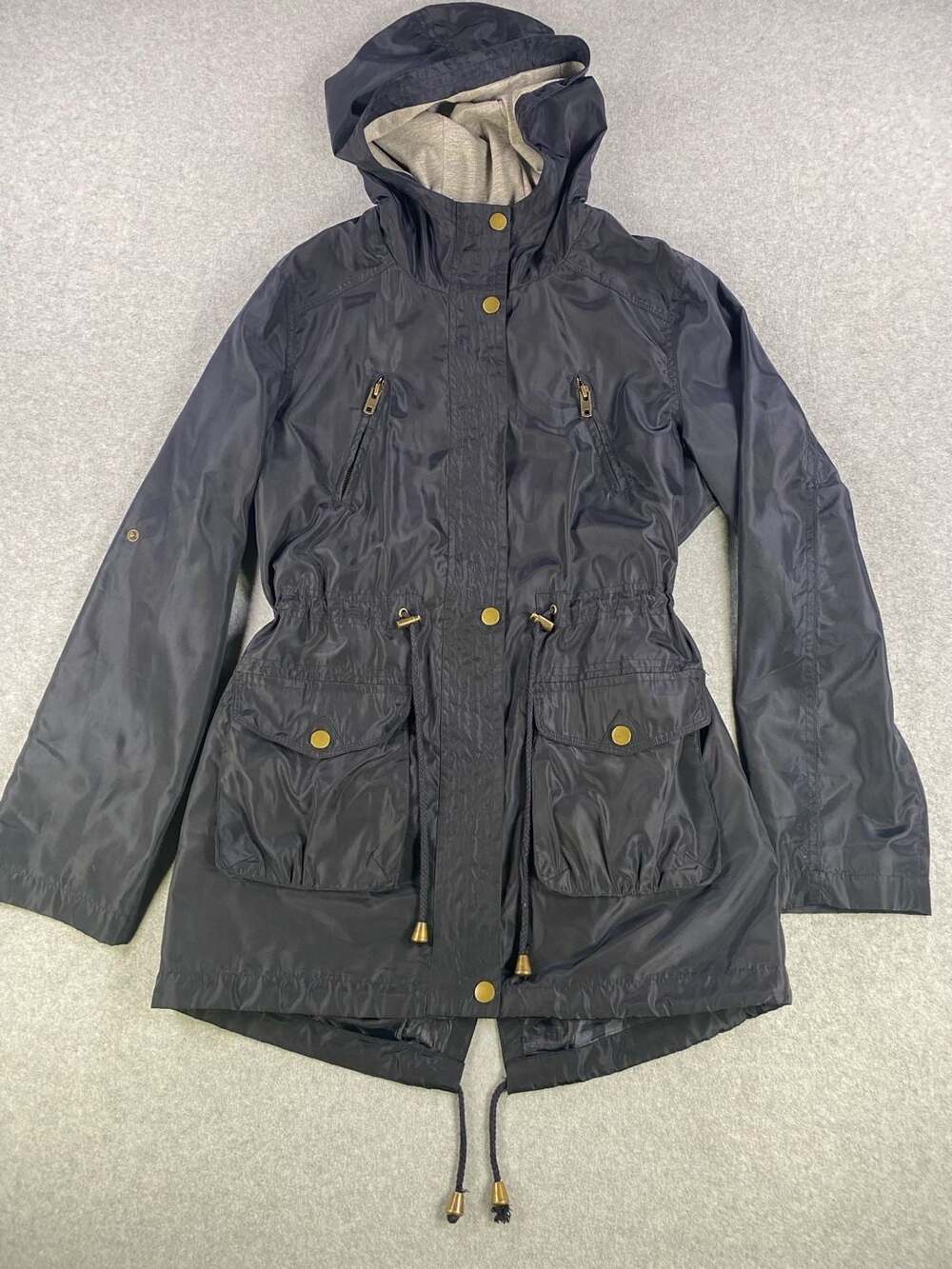 Forever 21 Women's Navy Lightweight Utility Jacket with Hood